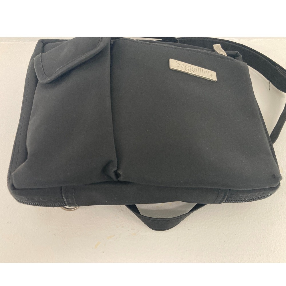 Baggallini Black Nylon Convertible Crossbody Bag Multi Pocket Travel Organizer - Picture 4 of 16